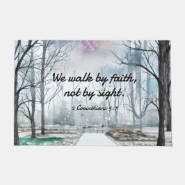 2コリント5:7信仰によって歩み、見ることによらない ドアマット
