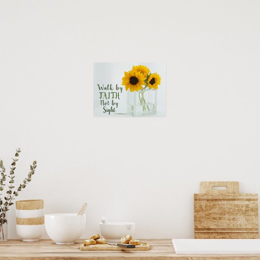 2コリント5:7信仰によって歩み、見ることによらない ポスター (キッチン)