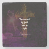 2コリント5:7聖書の聖句の引用文 ストーンコースター (正面)