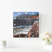 2コリント5:7踏み石 スクエア壁時計 (ホーム)