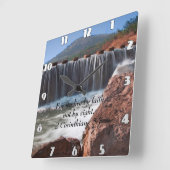 2コリント5:7踏み石 スクエア壁時計 (傾斜)