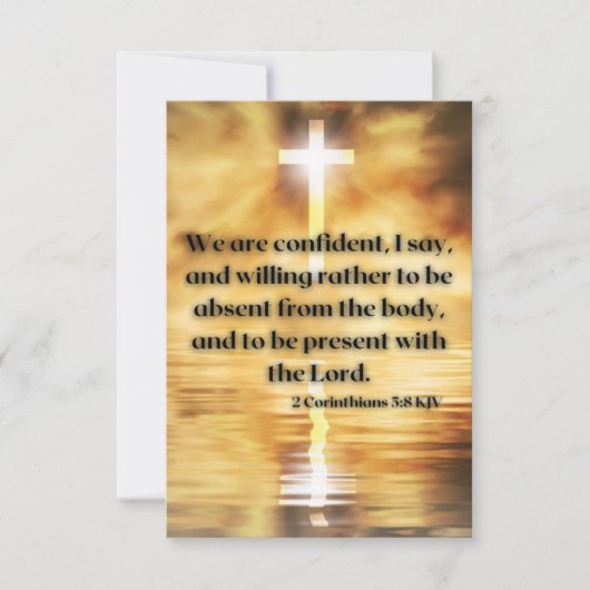 2コリント5:8 KJVバイブル聖なる書物、 経典Pic Greeting カード (正面)