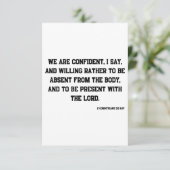 2コリント5:8 KJV聖書の聖なる書物、 経典挨拶 カード (スタンド正面)