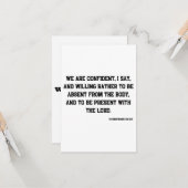 2コリント5:8 KJV聖書の聖なる書物、 経典挨拶 カード (正面/裏面インサイチュ)