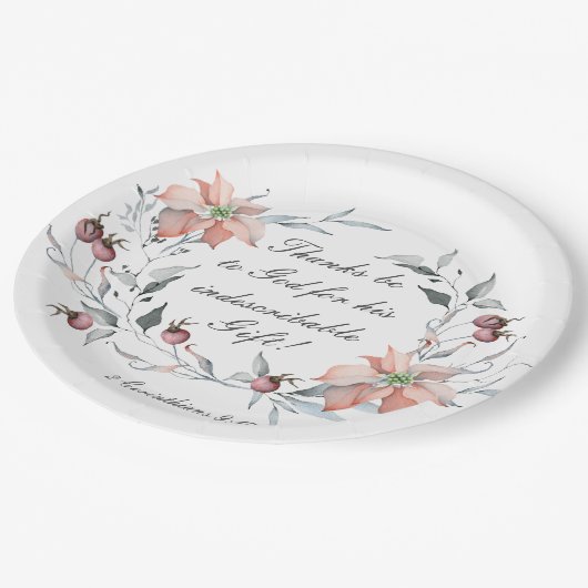 2コリント9:15感謝してい神のクリスマスへ ペーパープレート (アングル)