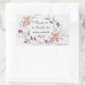 2コリント9:15感謝してい神のクリスマスへ 長方形シール (バッグ)