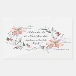 2コリント9:15感謝してい神のクリスマスへ 長方形シール