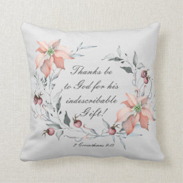 2コリント9:15感謝してい神へ、クリスマス クッション