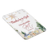 2コリント9:15神の感謝してい聖降誕祭の冬の聖書へ マグネット (右側)