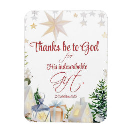 2コリント9:15神の感謝してい聖降誕祭の冬の聖書へ マグネット