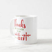 2コリント9:15神感謝していの聖なる書物、 経典へ コーヒーマグカップ (正面左)