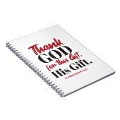 2コリント9:15聖書の聖句デザインI ノートブック (右側)