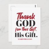 2コリント9:15聖書の聖句デザインI ポストカード (正面/裏面)