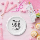 2コリント9:15聖書の聖句デザインII ペーパープレート (パーティー)