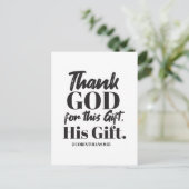 2コリント9:15聖書の聖句デザインII ポストカード (スタンド正面)