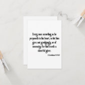 2コリント9:7聖書の聖なる書物、 経典フラット挨拶 カード (正面/裏面インサイチュ)