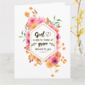 2コリント9:8神は恵みを得ることができる カード (黄色い花)