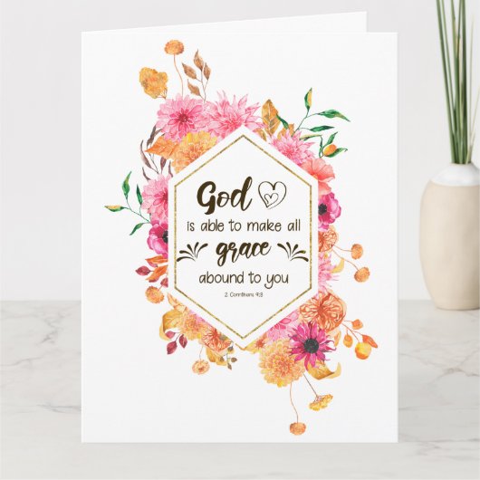2コリント9:8神は恵みを得ることができる カード (正面)
