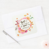 2コリント9:8神は恵みを得ることができる スクエアシール (封筒)