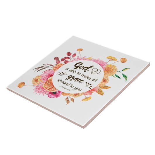 2コリント9:8神は恵みを得ることができる タイル (側面)