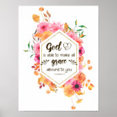 2コリント9:8神は恵みを得ることができる ポスター (正面)