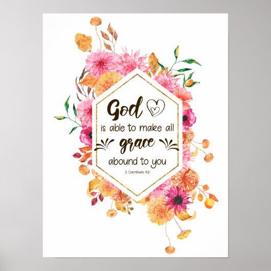 2コリント9:8神は恵みを得ることができる ポスター (正面)