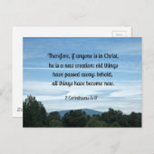 2コル。5:17それゆえもし誰もがキリストの中に….. ポストカード (正面/裏面)