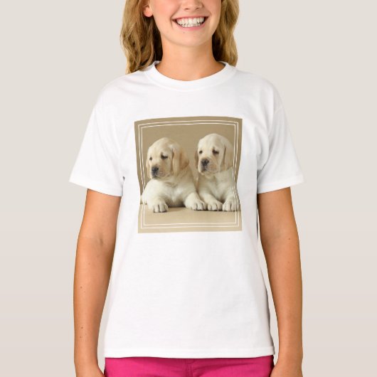 2ゴールデンラブラドール子犬 Tシャツ (正面)