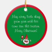 🎅🤶2サイドのカスタマイズ可能なクリスマスピックボール セラミックオーナメント (裏面)