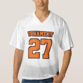 2サイドオレンジブラウンホワイトメンズサッカージャージー メンズフットボールジャージー (正面)