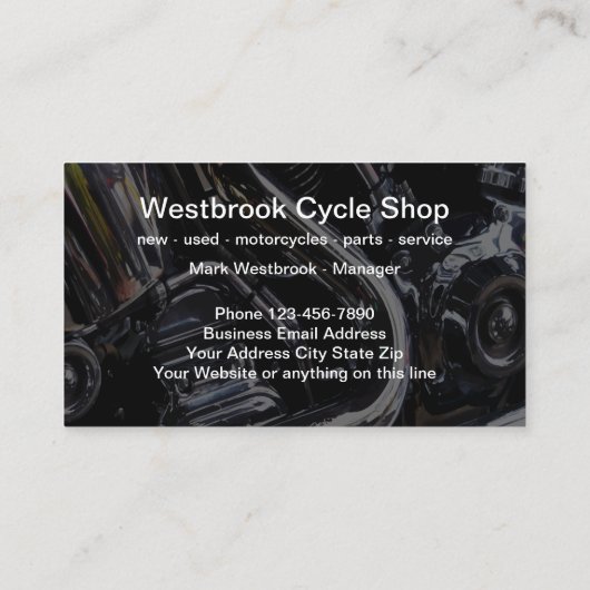 2サイドクールオートバイショップ名刺 名刺 (裏面)