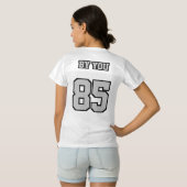 2サイドシルバーグレイ白黒ウーメンズスポーツジャージー レディースフットボールジャージー (裏面フル)