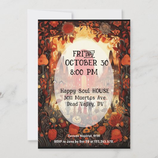 💀🎉 2サイドディーアデムエルトスパーティの招待状 招待状 (裏面)