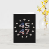 2サイドトランプ2024大統領45 47アメリカ国旗Tr カード (黄色い花)