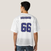 2サイドネイビーブルーグレーホワイトメンズサッカージャージー メンズフットボールジャージー (裏面フル)