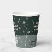 2サイドビジネスロゴとQRコードグリーンクリスマス 紙コップ (右)