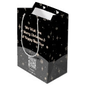 2サイドビジネスロゴQRコードネームChristmas Mediu ミディアムペーパーバッグ (裏面アングル)