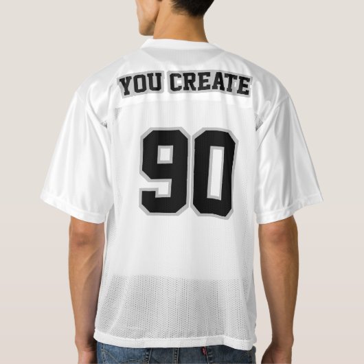 2サイドブラックシルバーグレーホワイトメンズサッカージャージー メンズフットボールジャージー (裏面)