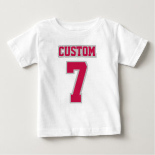 2サイドホワイトクリムゾンシルバートゥトゥーフットボールベイビーウェ ベビーTシャツ
