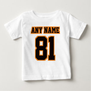 2サイドホワイトブラックオレンジロムパーサッカージャージー ベビーTシャツ