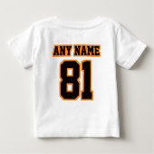 2サイドホワイトブラックオレンジロムパーサッカージャージー ベビーTシャツ (裏面)