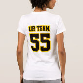 2サイドホワイトブラック金ゴールドベラキャンバス女性用Tシャツ Tシャツ (裏面)