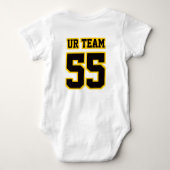 2サイドホワイトブラック金ゴールドボディースートサッカージャージー ベビーボディスーツ (裏面)