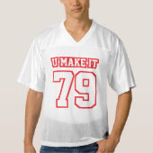 2サイドレッドホワイトメンズフットボールジャージー メンズフットボールジャージー (正面)