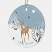 2サイドワイルダネス – 鹿鳥 – アンティークホームキツネ セラミックオーナメント (左)