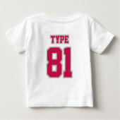 2サイド白クリムゾンシルバーサッカークレームネック ベビーTシャツ (裏面)