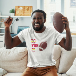 2サッカーチームカラーレッド金ゴールド Tシャツ