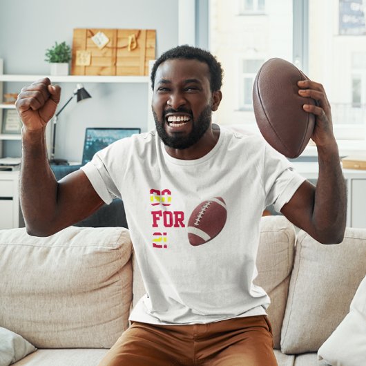 2サッカーチームカラーレッド金ゴールド Tシャツ