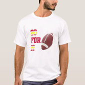 2サッカーチームカラーレッド金ゴールド Tシャツ (正面)