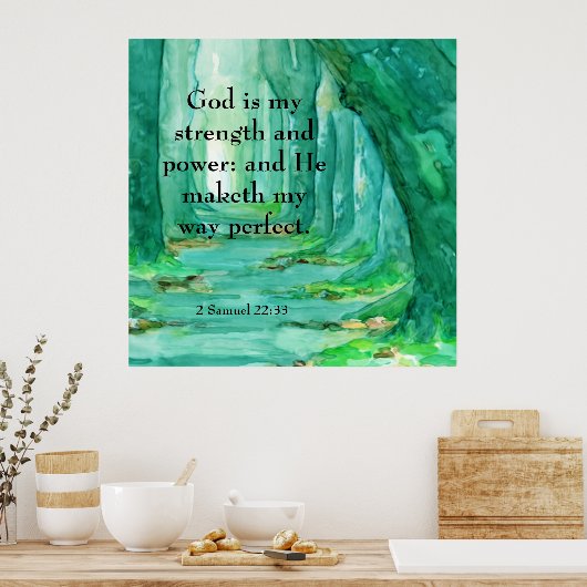 2サミュエル22:33 ポスター (キッチン)